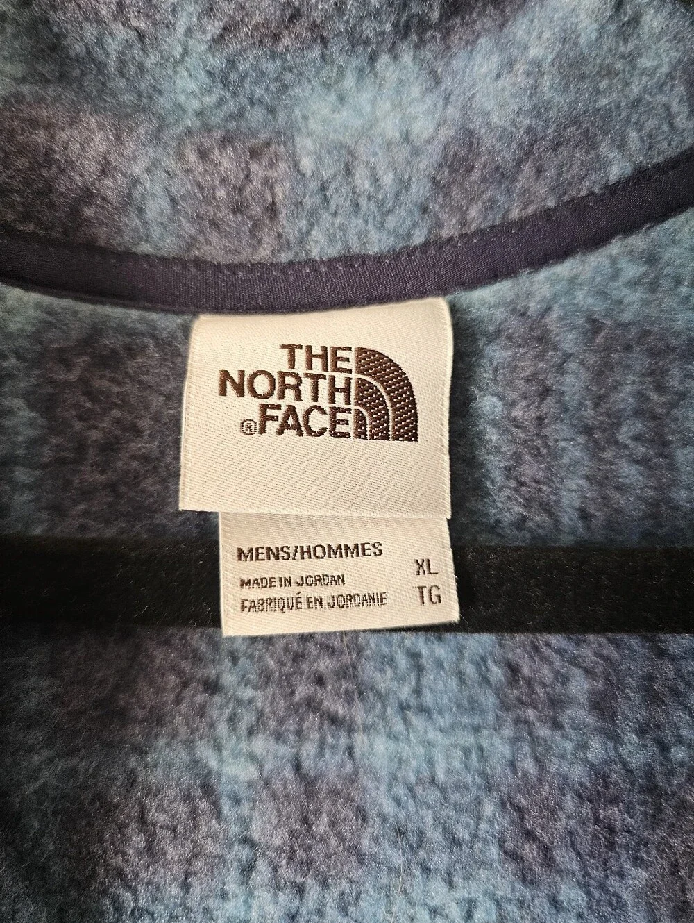 The North Face Men's Gordon Lyons 1/4 Zip Fleece Pullover Plaid Blue/Navy Size X